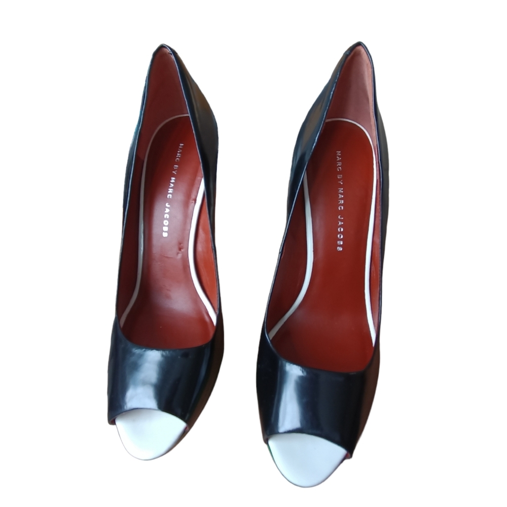 Marc By Marc Jacobs Color Block Peep Toe Pumps " … - image 6